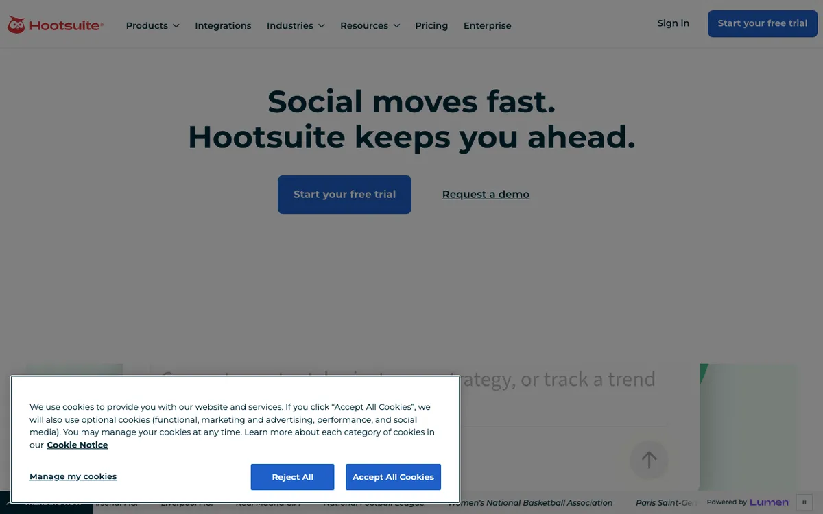 Hootsuite, screenshot (September 2026)