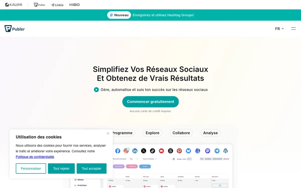 Publer, screenshot (September 2026)