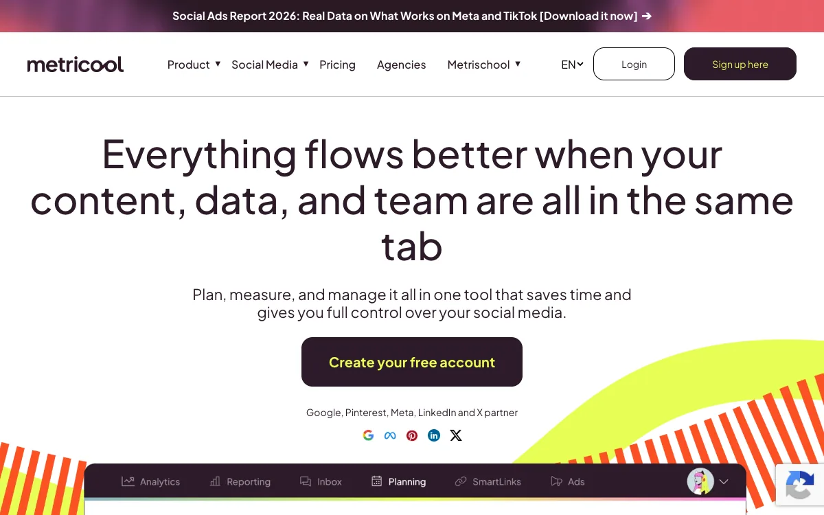 Metricool website, September 2026