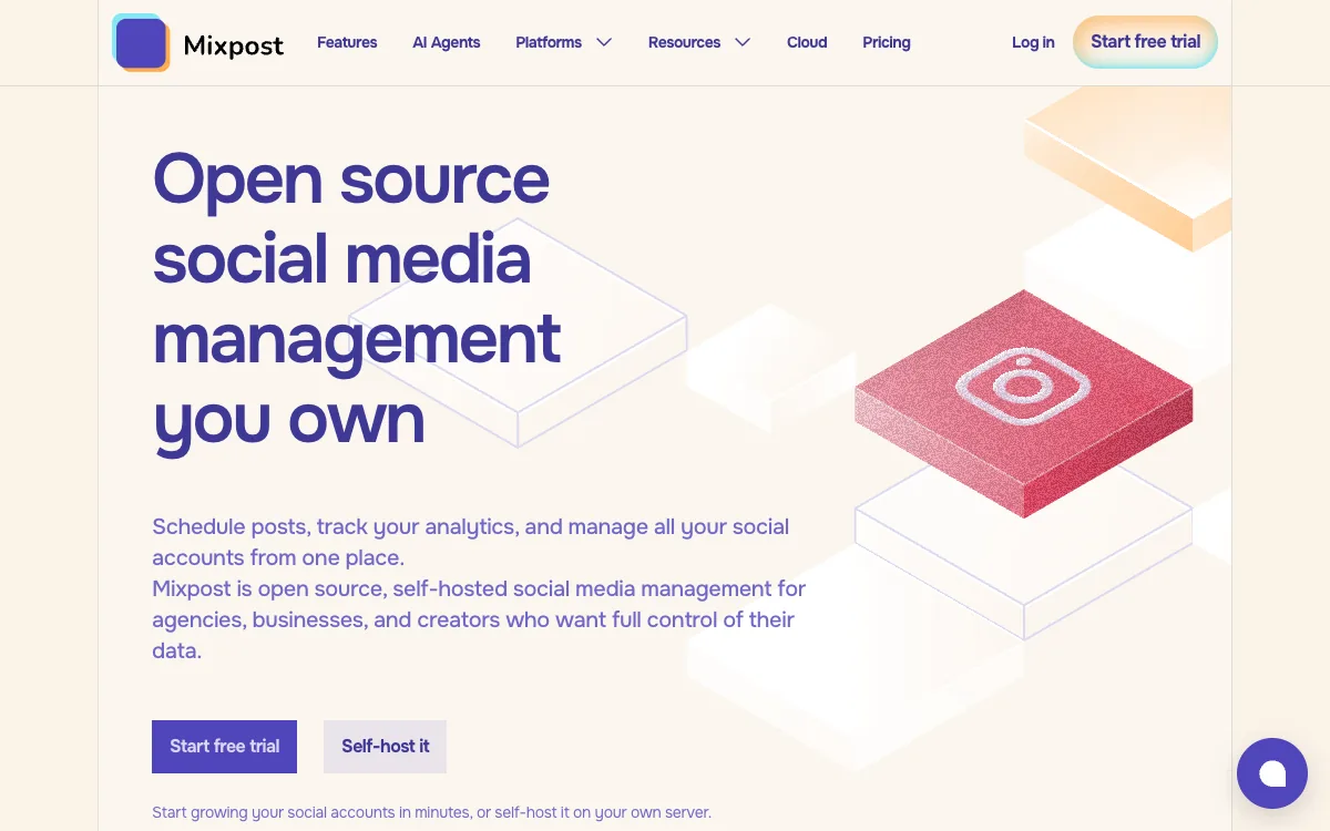 Mixpost website, October 2026
