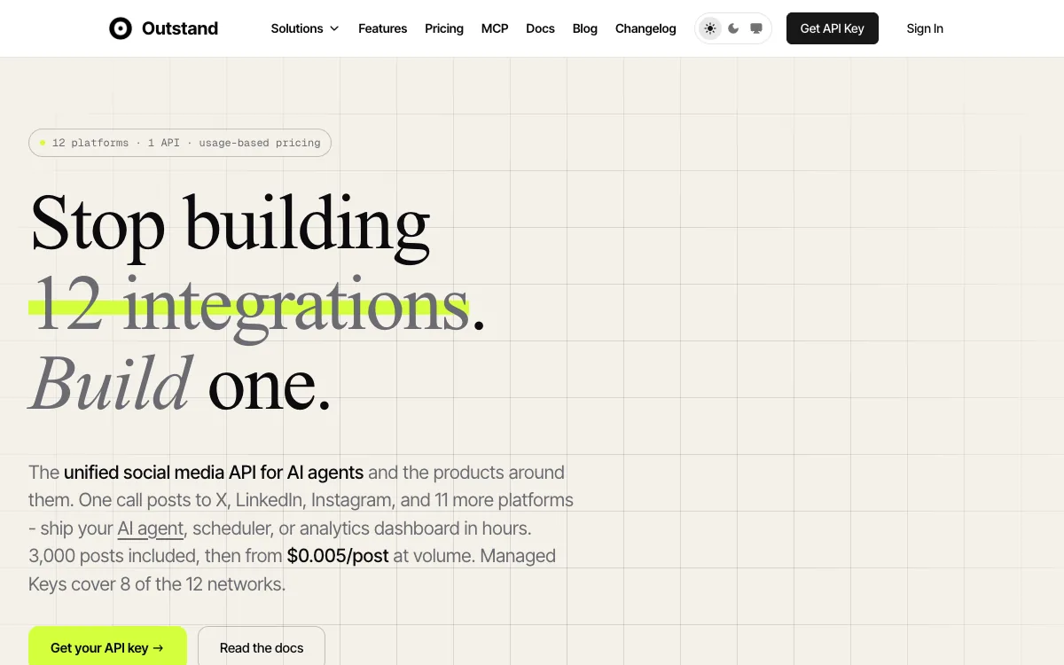 Outstand website, September 2026