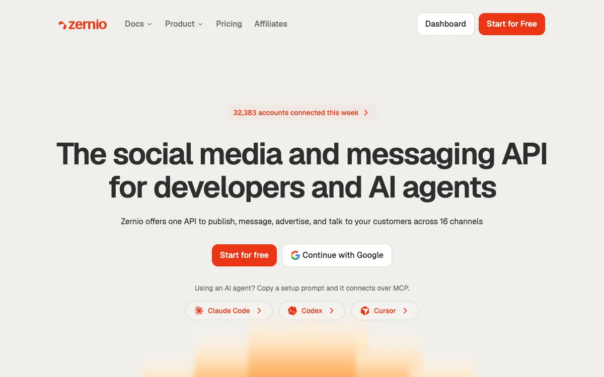 Zernio website, September 2026